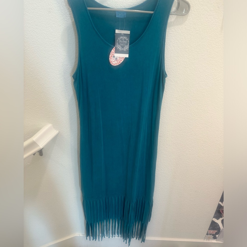 Faux Suede Dress with Fringe
